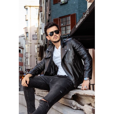 Leonardo Мъжко кожено яке - Черно 987601 #266594 (266594_Черно)