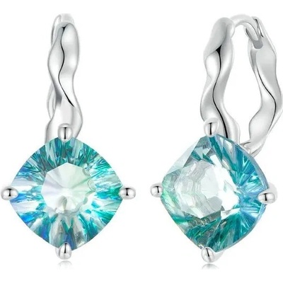 Grace Silver Jewellery stříbrné náušnice s modro-zelenými krystaly E-BSE1047/240 stříbrná