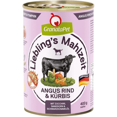 GranataPet Hovězí Angus s dýní cuketou rakytníkem a olejem z černého kmínu 800 g