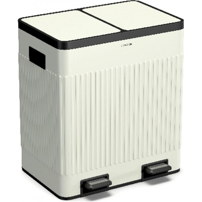 Klarstein Grama 40, pedálový kôš, 40 l / 2x20 l, bez zápachu, PP plast, retro KG11-Grama40-vcream