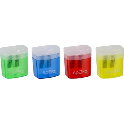 Spoko Strúhatko dvojité s viečkom a kontajnerom 35 x 20 x 40 mm mix farieb