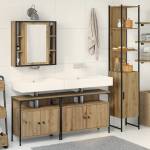 vidaXL Комплект мебели за баня 4 бр. Дъб 33 x 33 x 185, 5 см (3334422)