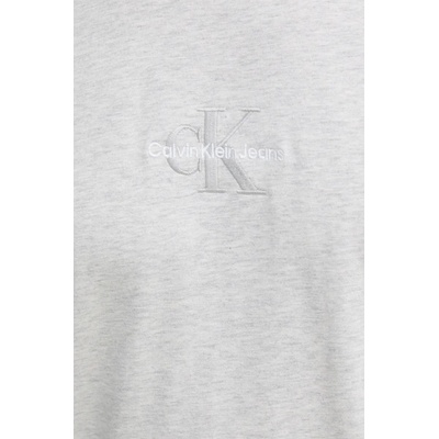 Памучна тениска Calvin Klein Jeans в сиво с апликация J30J325649 (J30J325649)