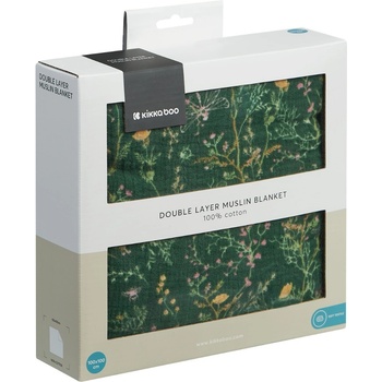 Kikka Boo Oдеяло от муселин двупластово 100х100 см Secret Garden Green (31103010102)