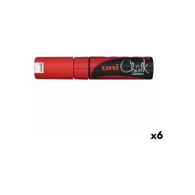 uni Течни тебеширени маркери Uni-Ball PWE-8K Червен (6 Части) (6 броя)