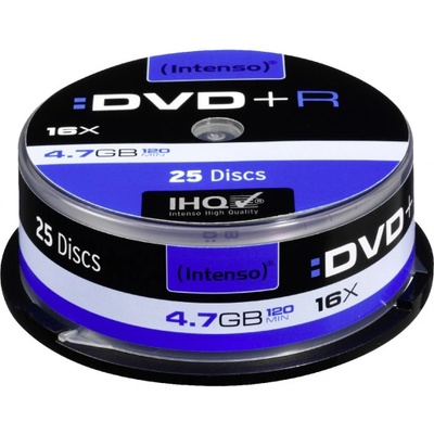 Intenso DVD+R 4,7GB 16x, cakebox, 25ks (4111154)
