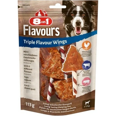 8 in 1 Pet Products GmbH Pochoutka 8in1 Flavours Triple Flavour Wings 6 ks 113 g