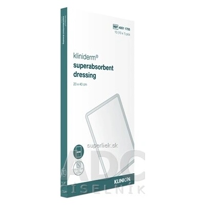 Kliniderm superabsorbent dressing krytie superabsorpčné sterilné 20 x 40 cm, 1x10 ks