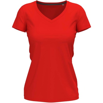 Stedman stretch-t v-neck st9710 / Дамска еластична тениска с v-образно деколте - алено червена xs (st9710srexs)