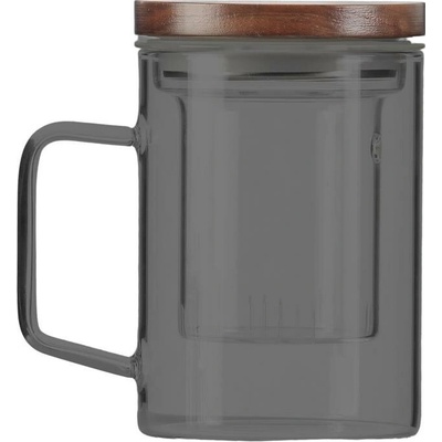 Design Vialli Hrnek skleněný s infuzérem SOHO grafitový_9361 350 ml