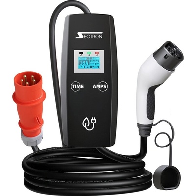 Sectron BASIC přenosná nabíječka pro elektromobil 16A 400V CEE 5pin Type 2 délka 5m SECTRON EL-CEE5T2-3F16A-5M-B | Zboží Auto