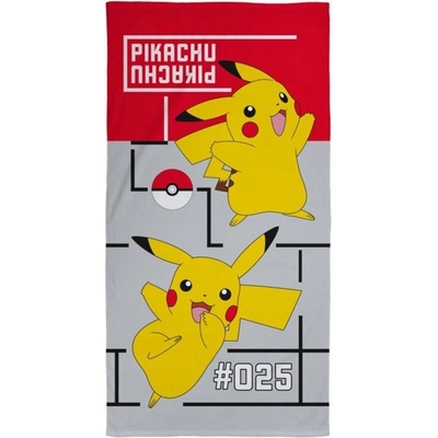 Halantex Plážová osuška Pokémon Pikachu - licenčný produkt Nintendo 70 x 140 cm