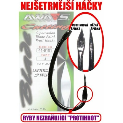 Awa-S Háčiky Cutting Blade 6101 Black Nickel 10ks vel.4