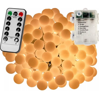 Voltronic Párty osvětlení 5 m 50 LED diod teple bílé na baterie