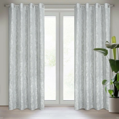 EUROFIRANY ZÁVES NA KRÚŽKOCH LIREN 140X250 CM STRIEBORNÁ