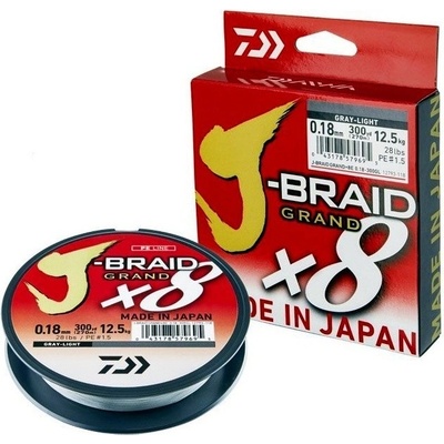 Daiwa šňůra J-Braid Grand X8 135m 0,10mm 7kg Gray-Light
