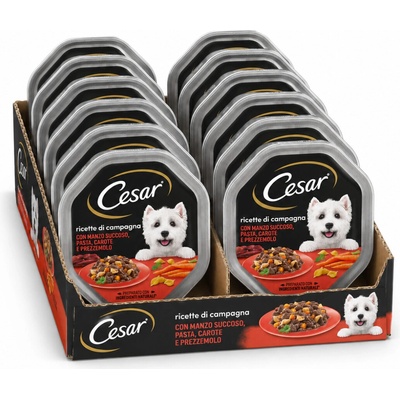 Cesar s těstovinami, hovězím masem a mrkví 10 x 150 g