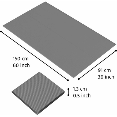Notrax 413 Gripper Sof-Tred Protiúnavová rohož s vrstvou Dyna-Shield a pozdĺžnym rebrovým vzorom sivá 91 x 150 cm
