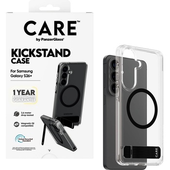 Image 1 of Panzer Гръб CARE by PanzerGlass за Samsung Galaxy S26 Plus, Urban Explorer Case w. Black Kickstand and Qi - Прозрачен