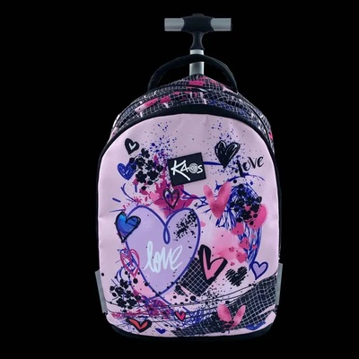 KAOS Ученическа раница 2в1 на колела kaos pink love