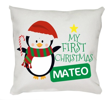 Коледна възглавничка Моята първа Коледа със снежен човек, 30 см (46620-1-11)