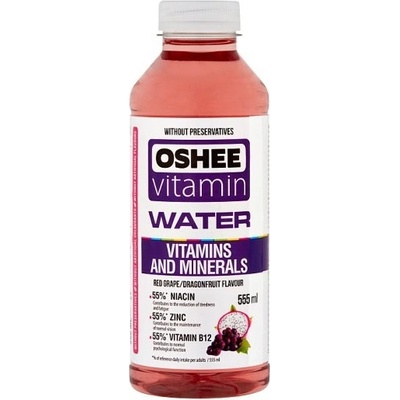 Oshee Vitamínová voda Minerály + vitamíny červené hrozno / dragonfruit 0,55 l