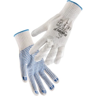 B-Wolf Работни ръкавици с ПВХ точки kele | Бяло, 650400 (650400)