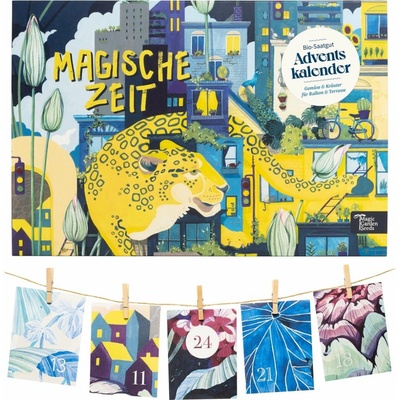 Magic Garden Seeds Adventný kalendár s bio semenami "Mestské záhradné šťastie" 1 ks