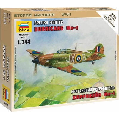 Zvezda Wargames WWII British Fighter "Hurricane Mk 1" Model Set lietadla 1:144 9 dielov
