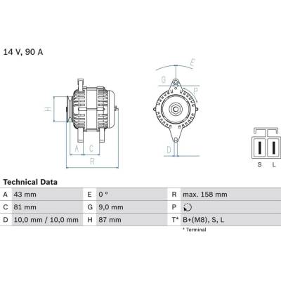 generátor BOSCH 0 986 080 430 0 986 080 430