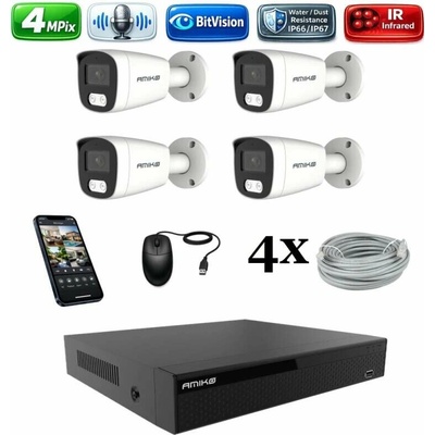 Amiko IP 4 kamerový set 4Mpix Tube 1401K4