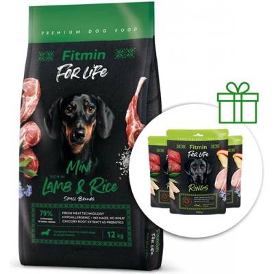 Fitmin FOR LIFE Mini Lamb & Rice 12 kg + 3x Fitmin For Life Rings БЕЗПЛАТНО