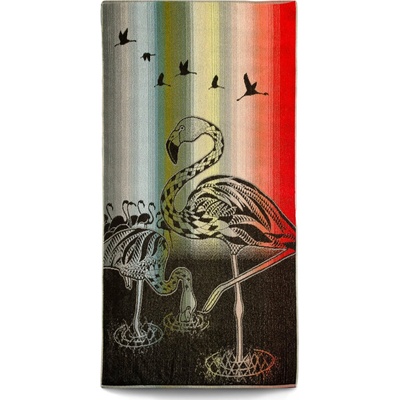Veba ZARA Plážová osuška Africké léto plameňák III. 75 x 150 cm