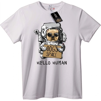 NOONEBRAND Тениска Куче в Космоса - 2XL, White
