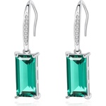 Silenti Jewelry Сребърни обеци "Награда" - Зелен
