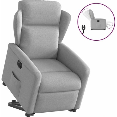 vidaXL 11461.3310281 Elektrické zvedací polohovací obláčkově šedé textil