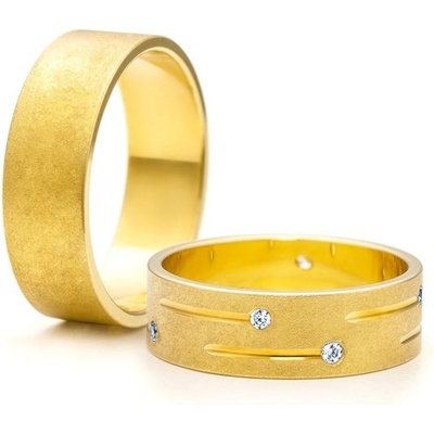 Savicki Snubní prsteny žluté zlato ploché SAVOBR189