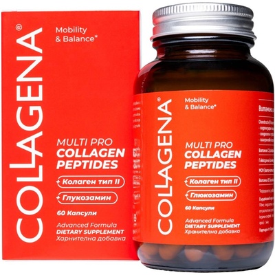 Collagena Multi Pro Колагенови пептиди с глюкозамин, МСМ и Витамин D3, 60 капсули