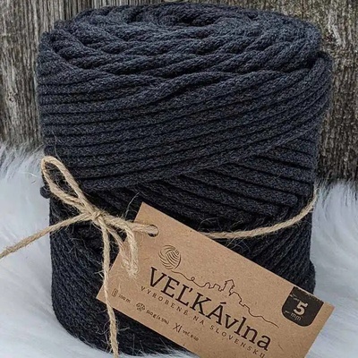 Velká vlna Špagát 5mm Antracit