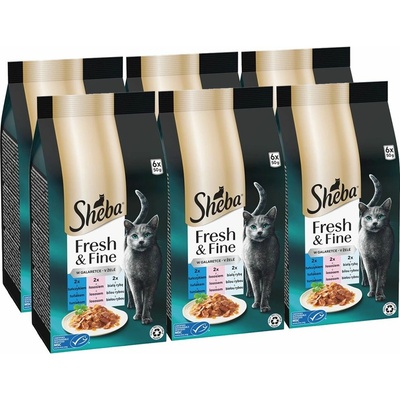 Sheba Fresh & Fine tuňák, losos a bílá ryba 6 x 6 x 50 g