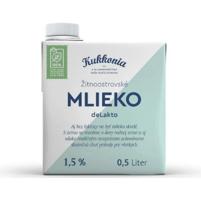 Žitnoostrovské Kukkonia Trvanlivé mlieko bezlaktózové 1,5% 0,5 l