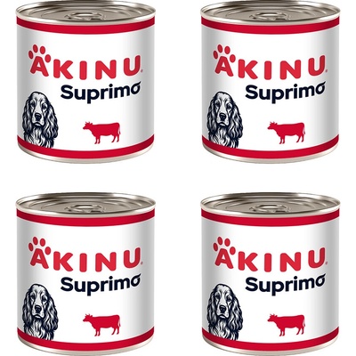 Akinu SUPRIMO Mleté s hovädzím mäsom v konzerve pre psov 4 x 400 g