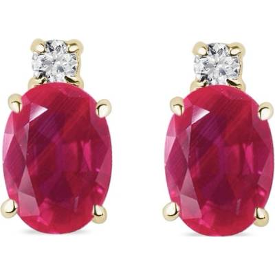 Klenota zlaté náušnice s rubíny a diamanty k0361073