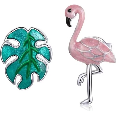 Grace Silver Jewellery stříbrné náušnice Plameňák E-SCE1124/273 stříbrná