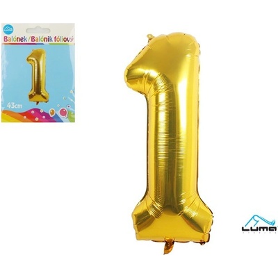 LUMA Balónek foliový č. 1 101 cm zlatý