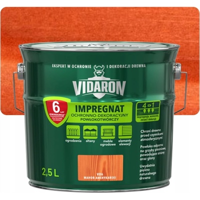 VIDARON IMPREGNAČNÍ NÁTĚR OCHRANNÝ DEKORAČNÍ 4v1 AMERICKÝ MAHAGON V06 2,5L