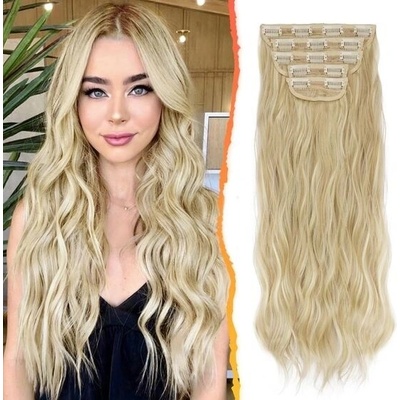 Barsdar Clip in Extensions, 5 KS Dlouhé vlnité Clip in prodlužování vlasů Silný přírodní měkký