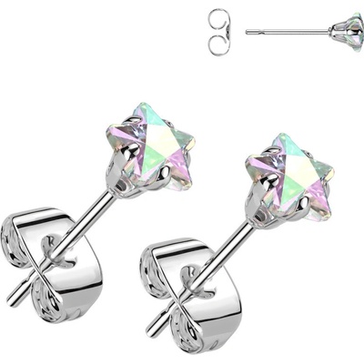 Steel Edge náušnice pecky chirurgická ocel SEST384678AB-Hvězdy