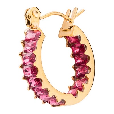 Franco Bene Kulaté pozlacené Crystal náušnice tmavě růžové 1418