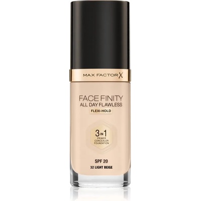 MAX Factor Facefinity All Day Flawless дълготраен фон дьо тен SPF 20 цвят 32 Light Beige 30ml